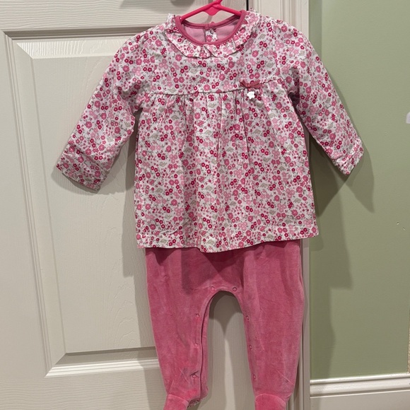 NWTMayoral Floral Baby Outfit with Pink Footed Pants size 12 month - Picture 1 of 2